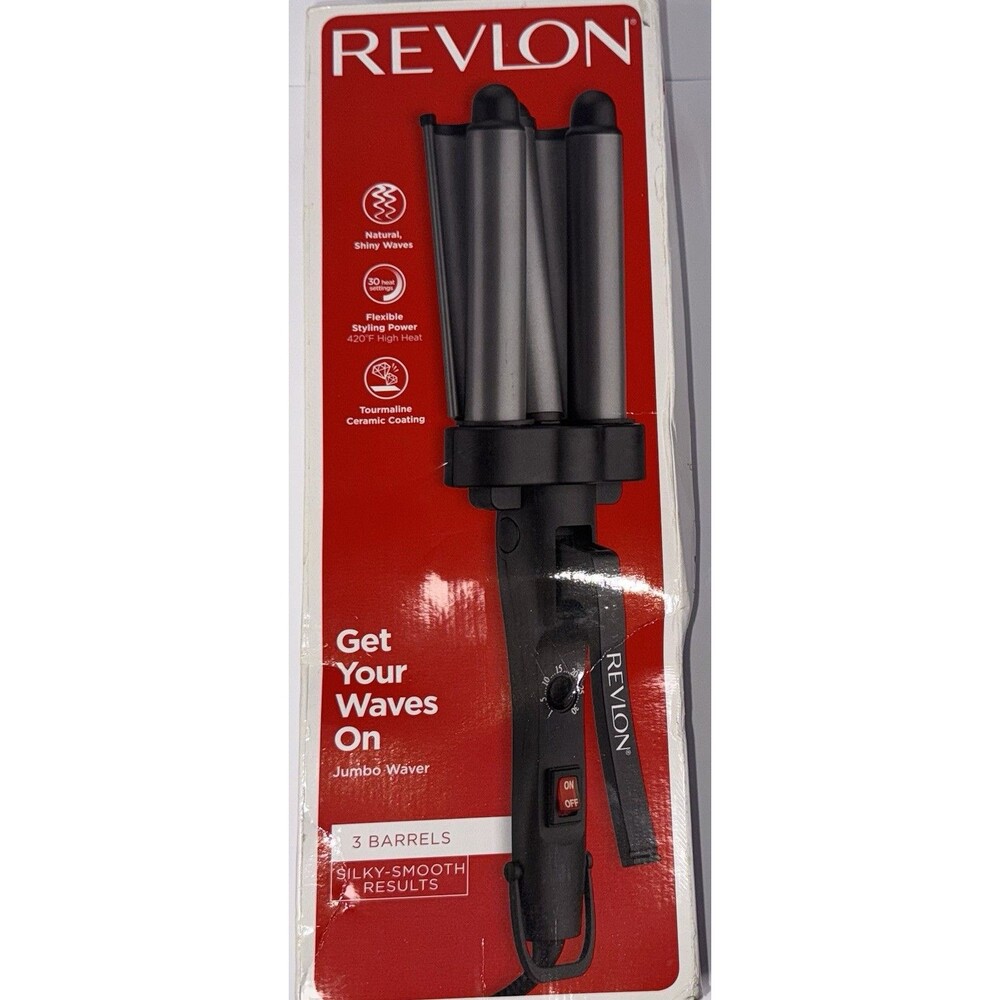 Never Used Revlon Heated 3 Barrel Ceramic Jumbo Hair Waver, Opened Box But Works